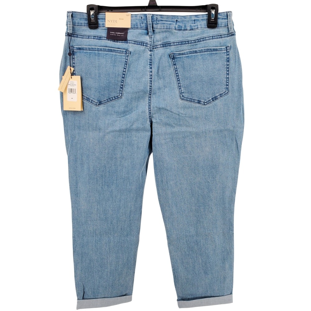 NYDJ Margot Girlfriend Kingston Jeans Light Wash Denim Crop Pants Womens‎ 16P - Picture 2 of 9